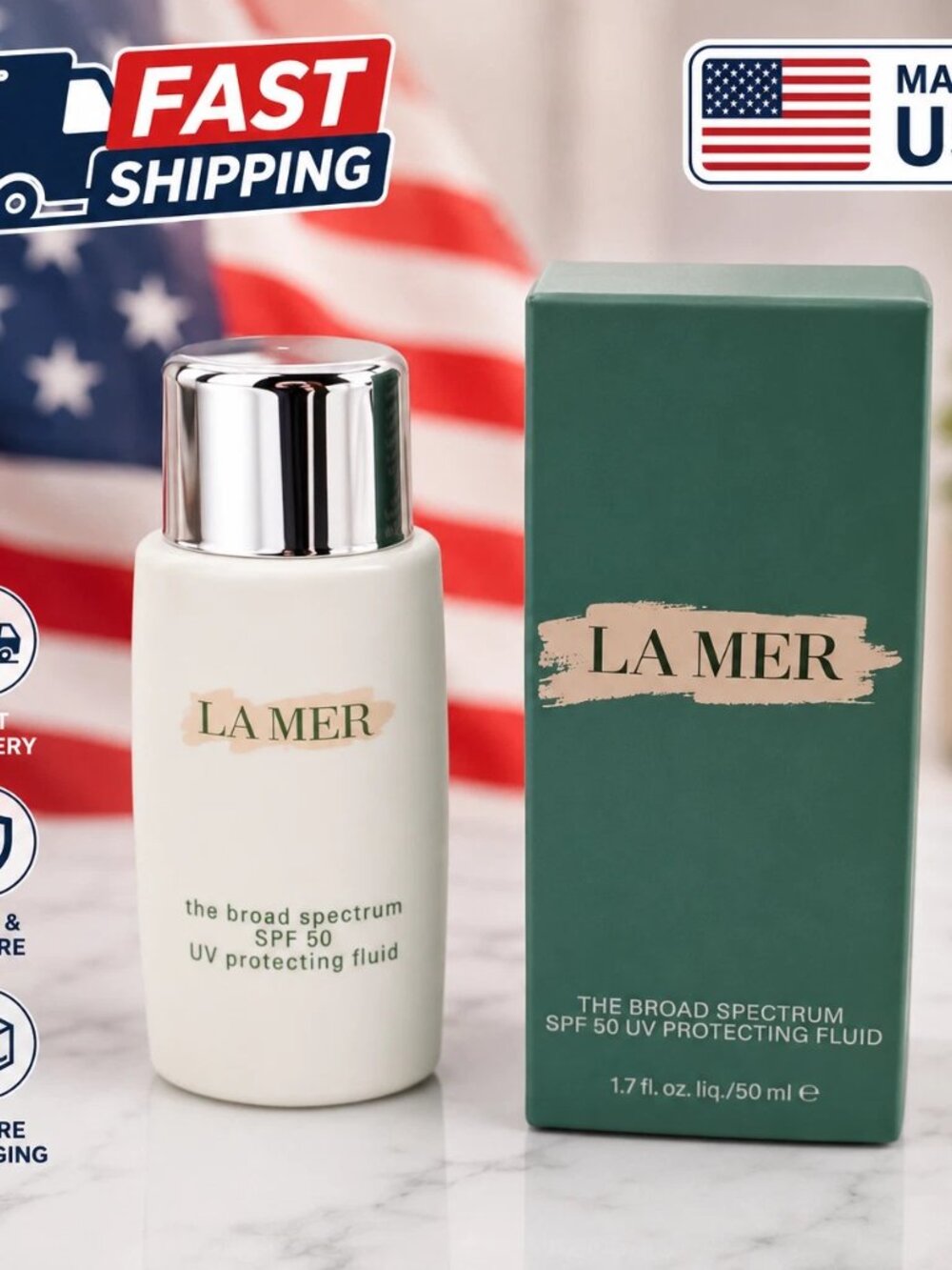La Mer - The Broad Spectrum SPF 50 UV Protecting Fluid 1.7oz/50ml NEW SEALED